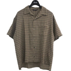 【中古】VAINL ARCHIVE2020SS 半袖チェックシャツ ベージュ サイズ：S