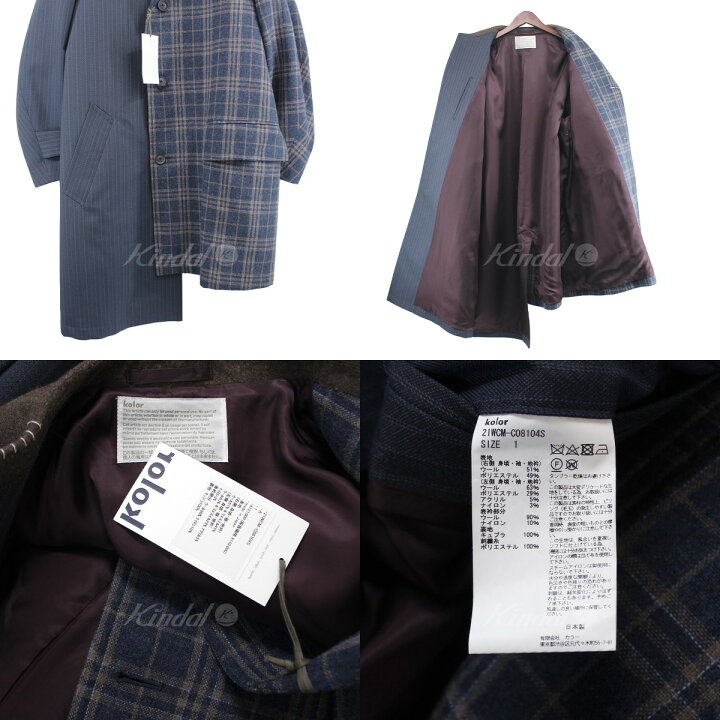 楽天市場】【中古】kolor21AW リミテッド ドッキング コート ネイビー 