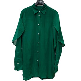 【中古】CINOH22SS「シアーチューリップスリーブシャツ」シアーシャツ グリーン サイズ：38【価格見直し】