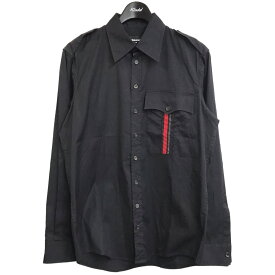 【中古】DSQUARED2　ラインポケットシャツ ブラック サイズ：46 【081023】（ディースクエアード）