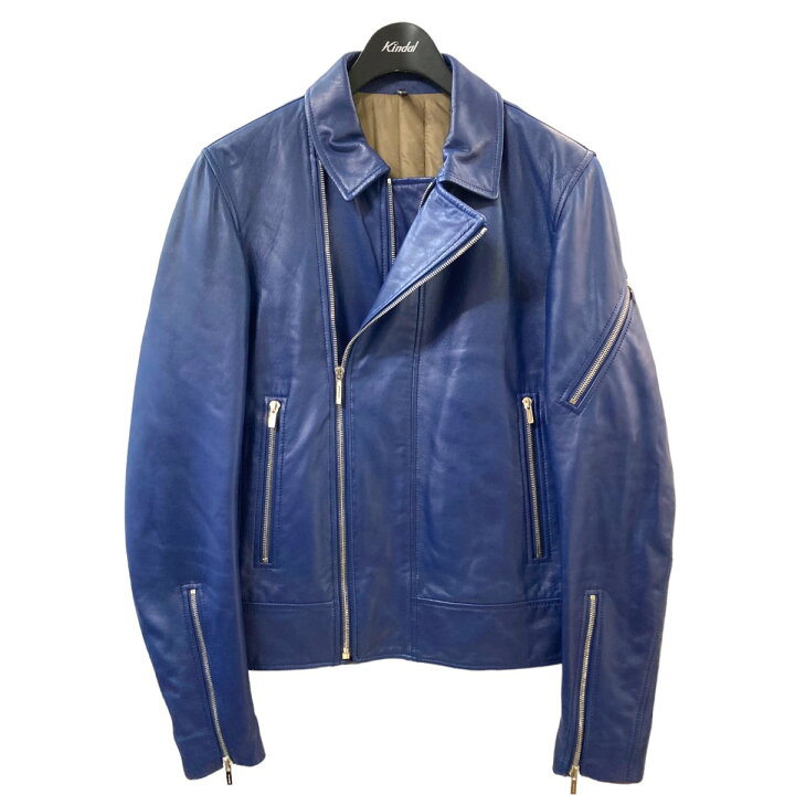 楽天市場】【中古】Dior Hommeラムレザーライダースジャケット ブルー 
