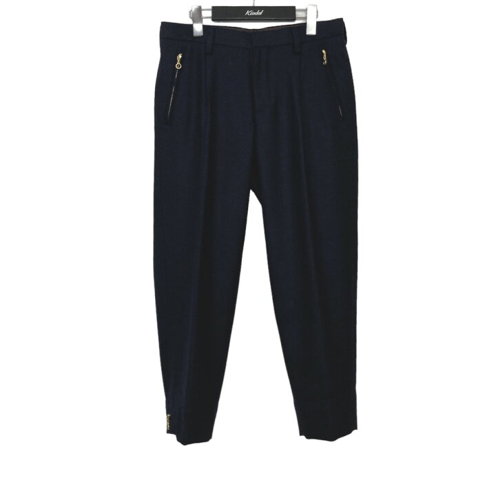 楽天市場】【中古】kolor 21AW 金ジップウールテーパードパンツ 