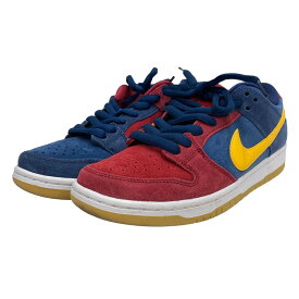 【中古】NIKE SBDUNK LOW PRO PRM BARCE LONA スニーカー ネイビー×レッド サイズ：25【価格見直し】