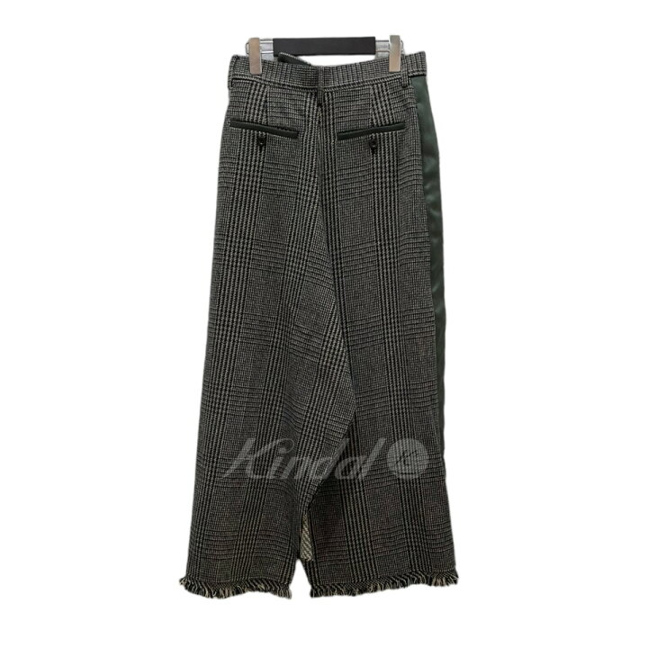 楽天市場】【中古】sacai グレンチェックラップスカート ベージュx 