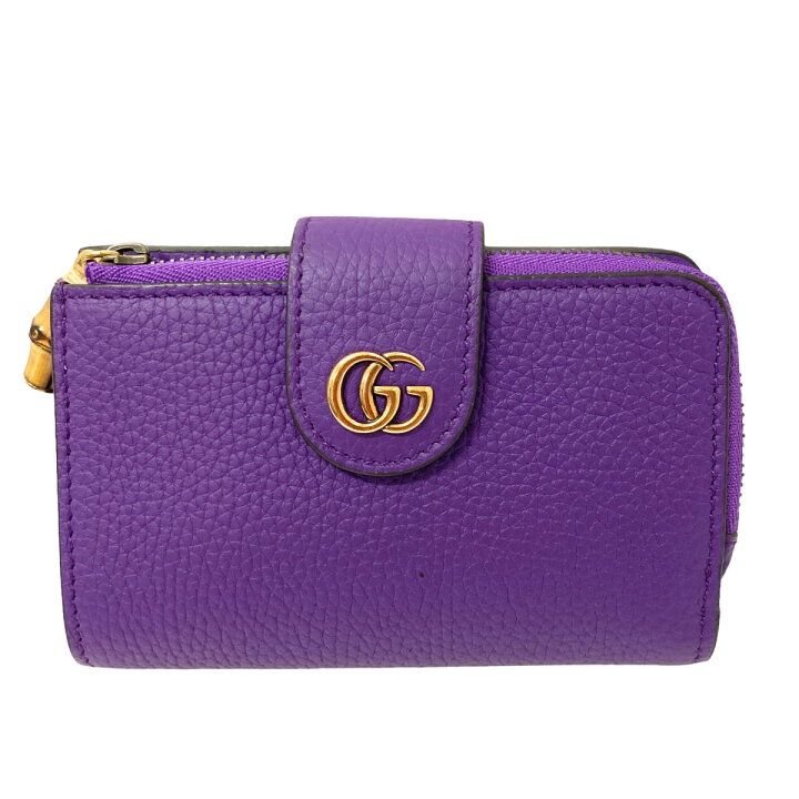 楽天市場】【中古】GUCCIバンブー付き ダブルG ミディアムウォレット 