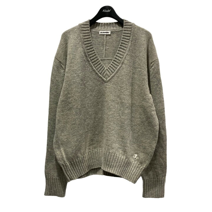 楽天市場】【中古】JIL SANDER+ Vネックニットセーター ライトグレー 