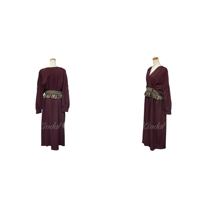 楽天市場】【中古】EBONY シフォン フリンジ ドレス バーガンディー  