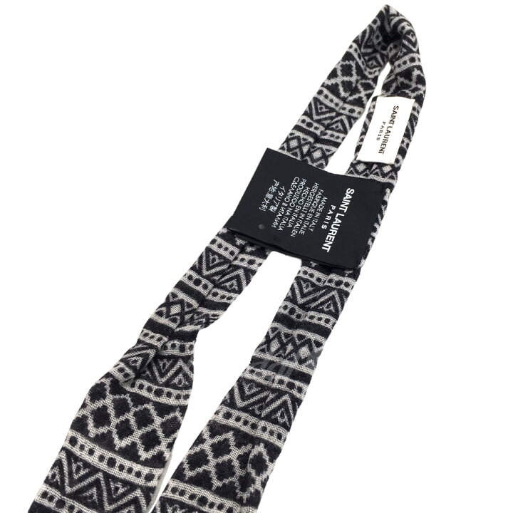 楽天市場】【中古】SAINT LAURENT PARISフリンジスカーフ ブラック  
