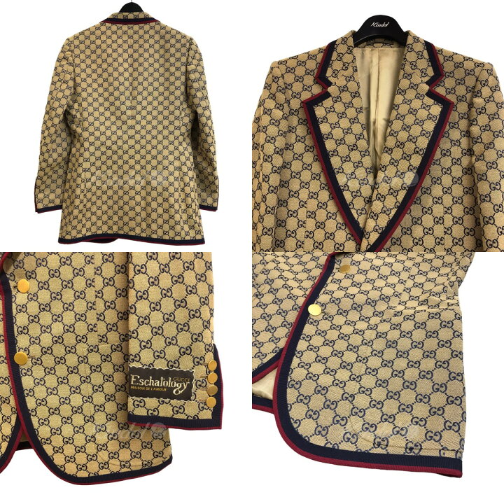 楽天市場】【中古】GUCCIGGキャンバスシングルブレストジャケット 