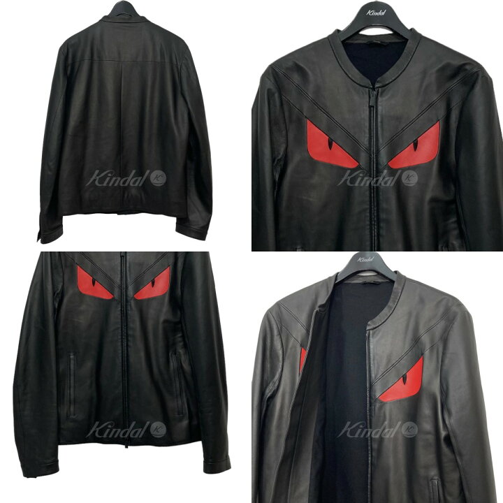 楽天市場】【中古】FENDI バグズ シングルライダースレザージャケット 