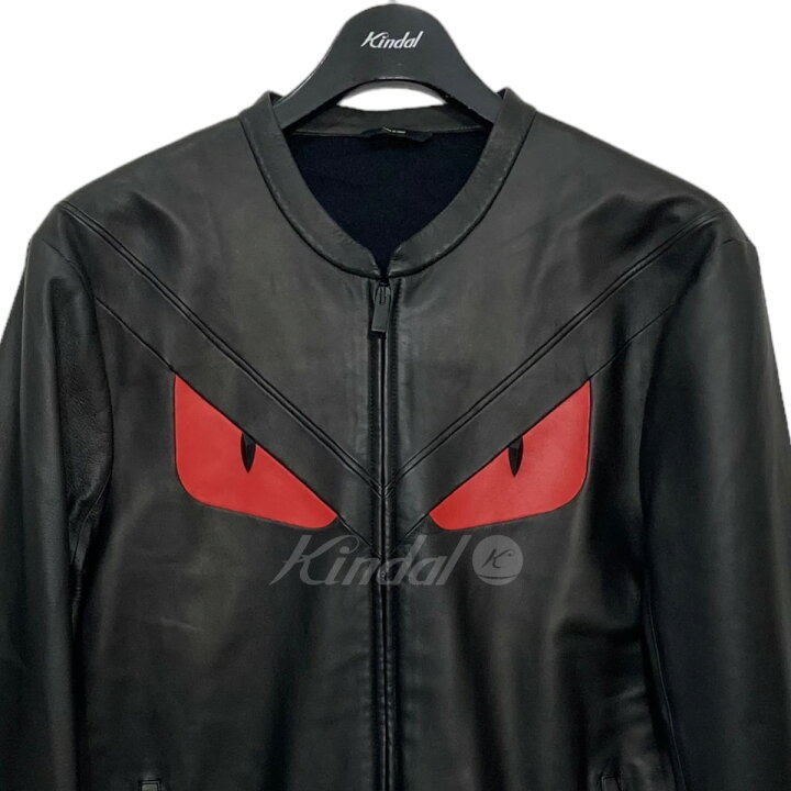 楽天市場】【中古】FENDI バグズ シングルライダースレザージャケット 