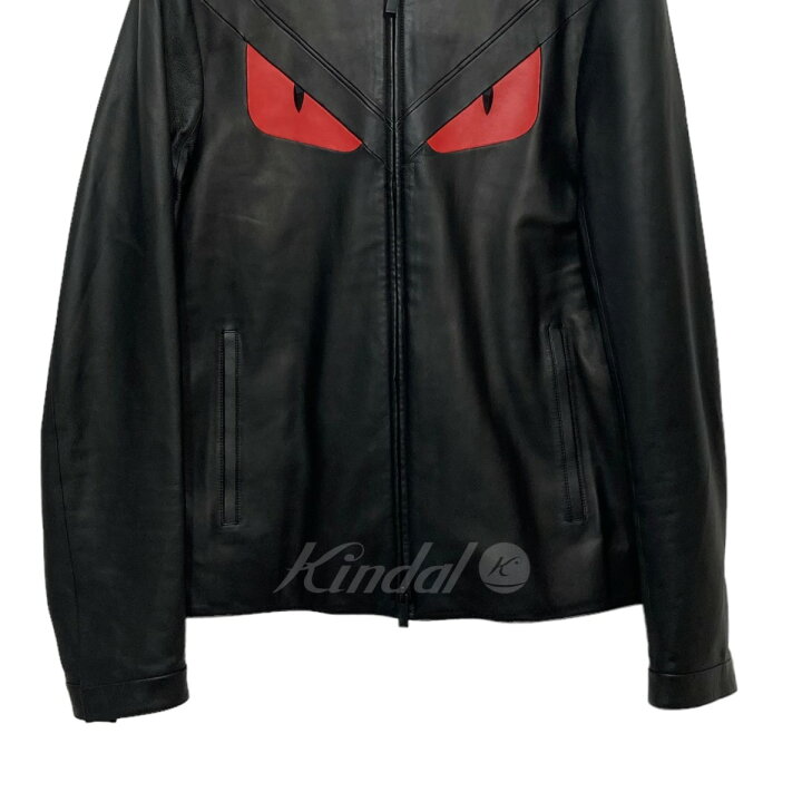 楽天市場】【中古】FENDI バグズ シングルライダースレザージャケット 