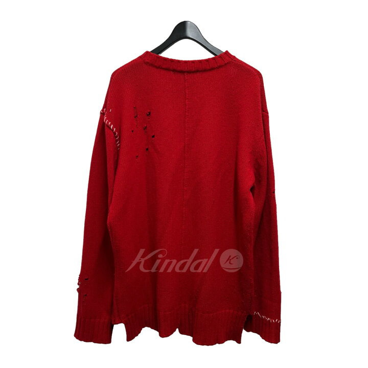 楽天市場】【中古】AMBUSH ダメージニットセーター レッド サイズ：3 