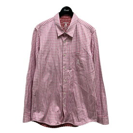 【中古】mastermind japanリバーシブルチェックシャツ レッド×ピンク サイズ：L【価格見直し】