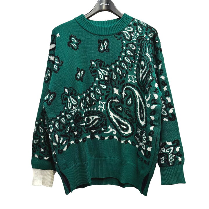 楽天市場】【中古】sacai 22SS バンダナジャカードクルーニット 