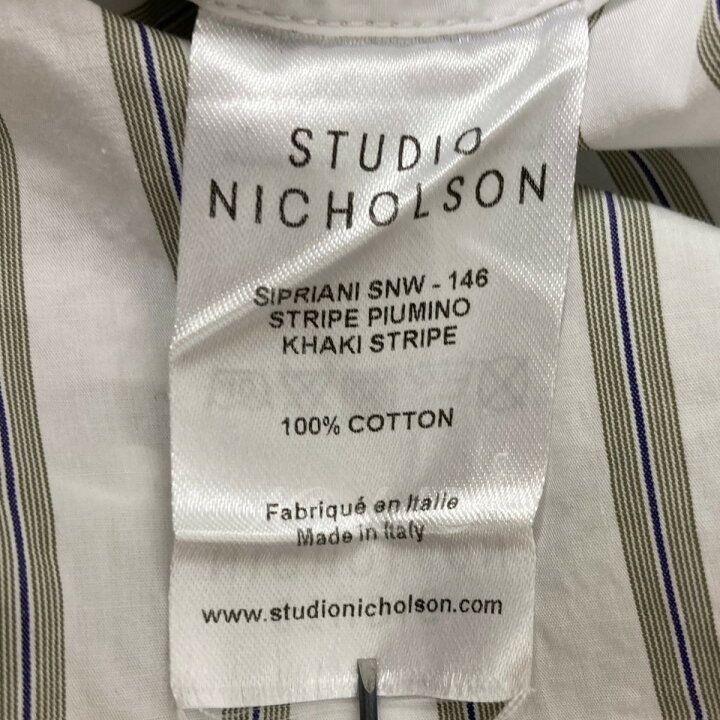楽天市場】【中古】STUDIO NICHOLSONバンドカラーストライプシャツ 