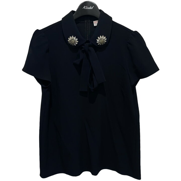 楽天市場】【中古】RED VALENTINO ビジュー／リボン ブラウス ブラック 