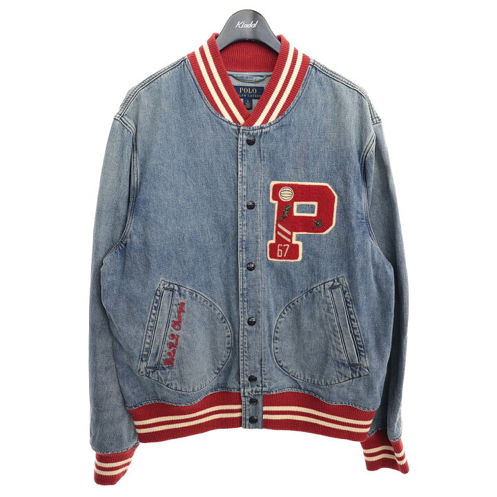 楽天市場】【中古】POLO RALPH LAUREN DENIM VARSITY JACKET デニム  