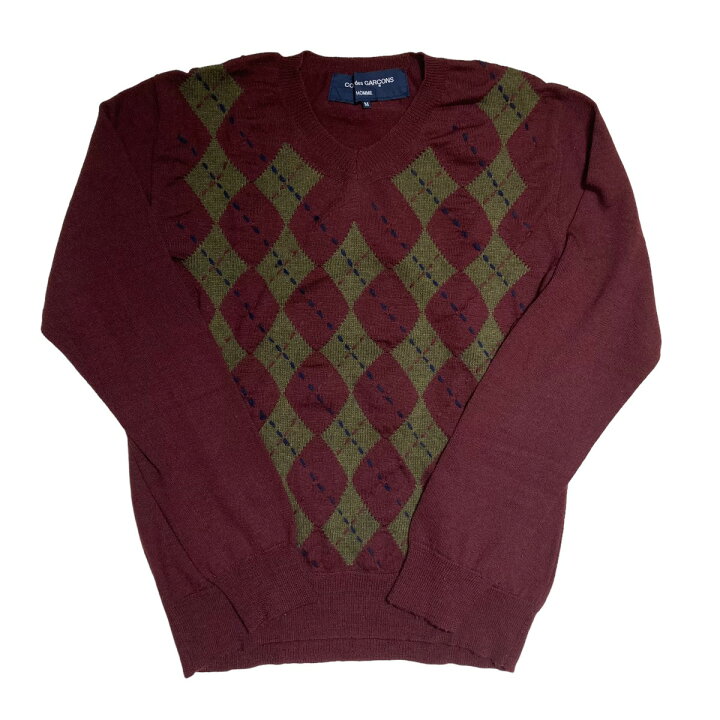 楽天市場】【中古】COMME des GARCONS HOMME アーガイル柄Vネック 