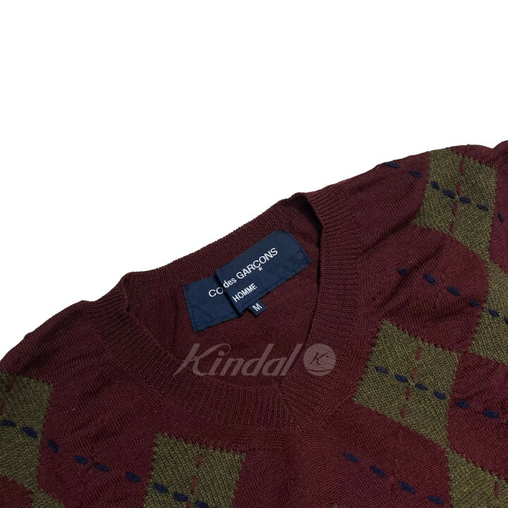 楽天市場】【中古】COMME des GARCONS HOMME アーガイル柄Vネック 