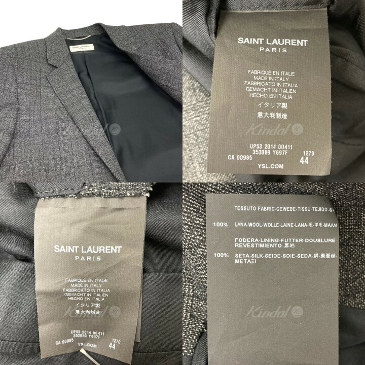 楽天市場】【中古】SAINT LAURENT PARIS セットアップスーツ グレー 