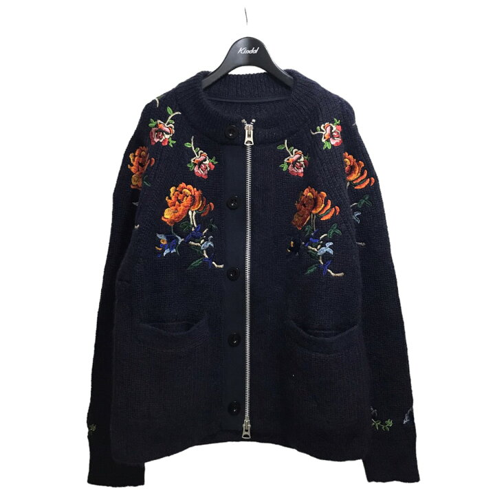 楽天市場】【中古】sacai 22AW フラワー刺繍 ジップアップ ニット  