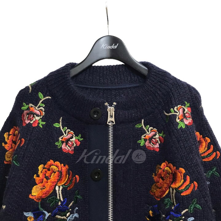 楽天市場】【中古】sacai 22AW フラワー刺繍 ジップアップ ニット  