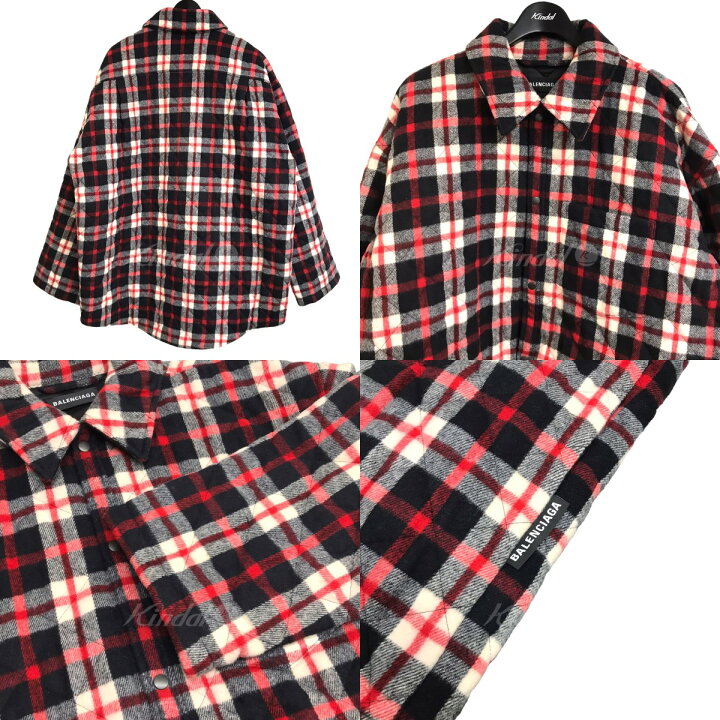 楽天市場】【中古】BALENCIAGA キルティングチェックシャツジャケット  