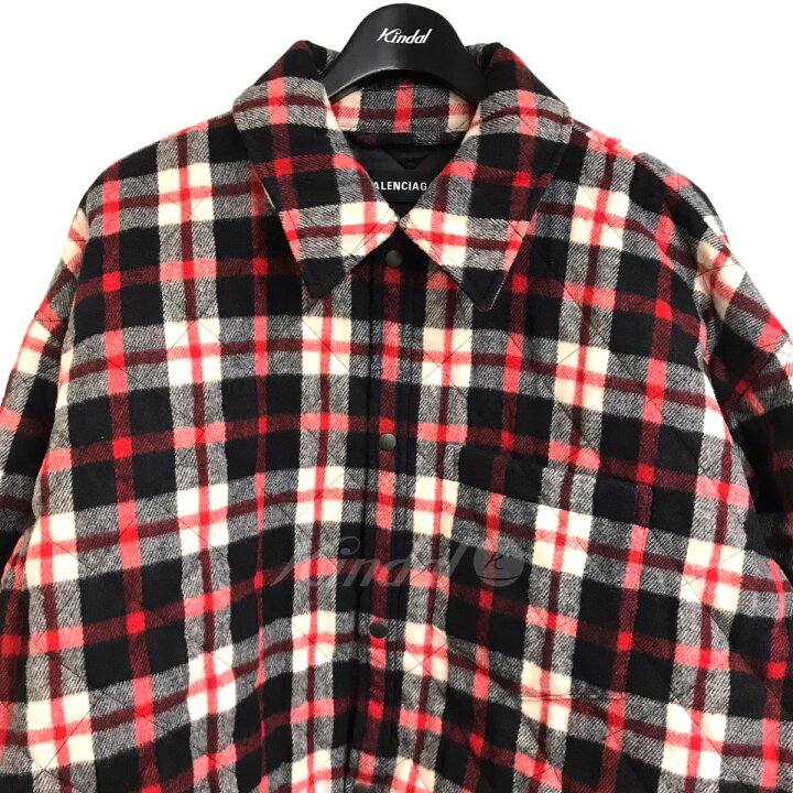 楽天市場】【中古】BALENCIAGA キルティングチェックシャツジャケット  