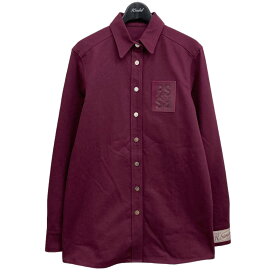 【中古】RAF SIMONS　2022SS｢Straight fit denim shirt｣ デニムシャツ ボルドー サイズ：S 【171023】（ラフシモンズ）