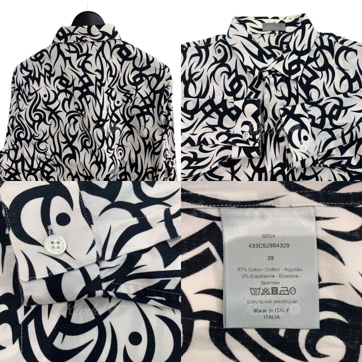 楽天市場】【中古】Dior Homme 18AW トライバル柄Bee刺繍シャツ 