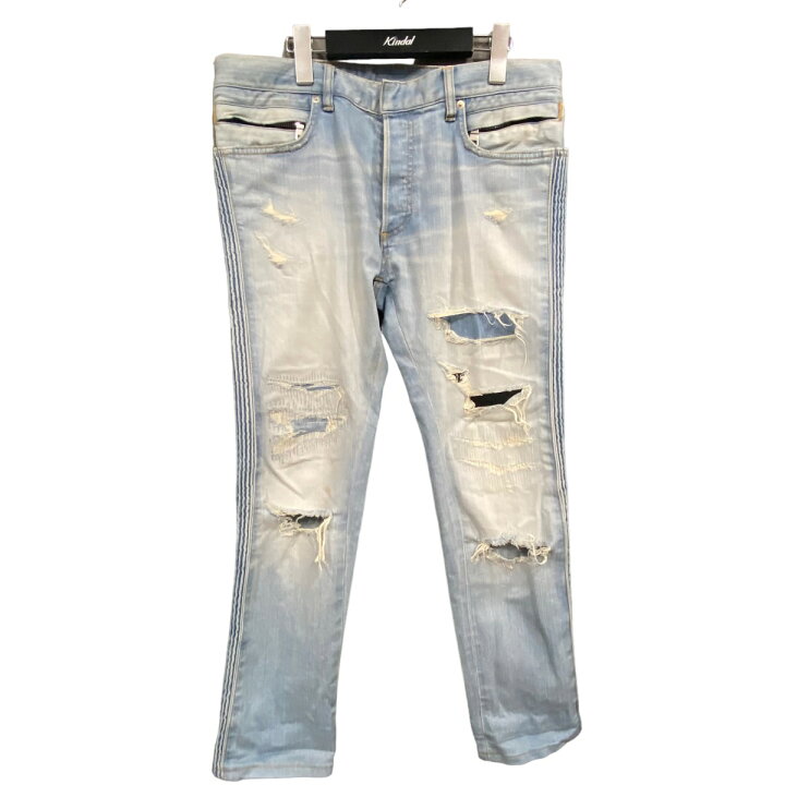 楽天市場】【中古】BALMAINダメージバイカラーデニムパンツ ライト 