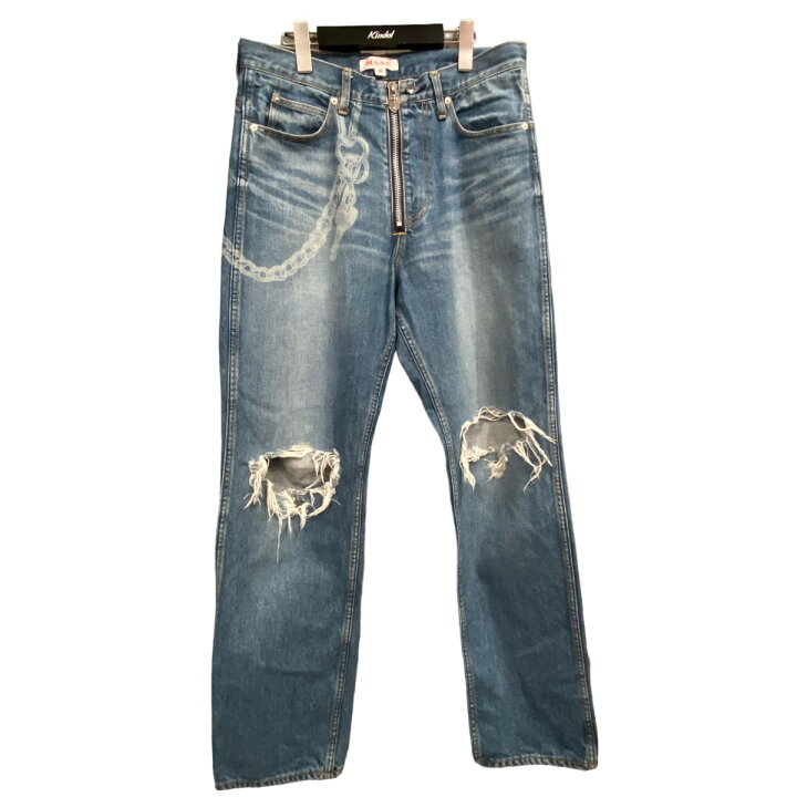 tightjeans 楽天市場】【中古】MASU 22AW ｢TIGHT FIT DAMAGED JEANS｣タイトフィットダメージデニムパンツ インディゴ サイズ：48  【181023】（エムエーエスユー） : ブランド古着のカインドオル