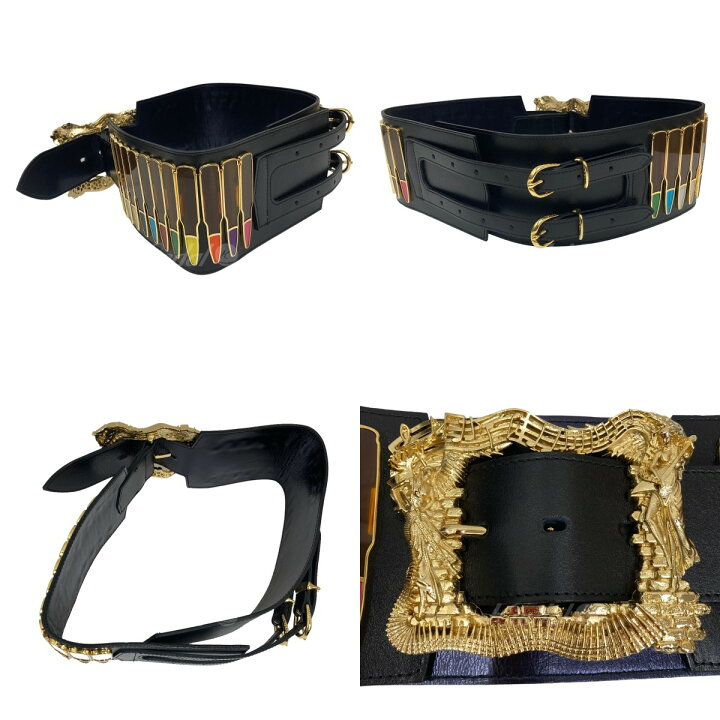 楽天市場】【中古】hazama 弾願奏填のレザーベルト．． ブラック  