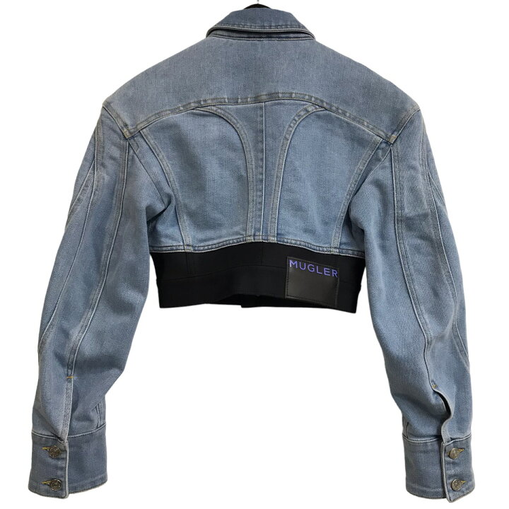 楽天市場】【中古】Mugler × H＆M 切替クロップドデニムジャケット 