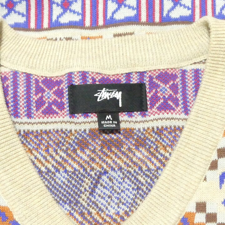 楽天市場】【中古】Stussy Giza sweater vest Vネック ニット ベスト  
