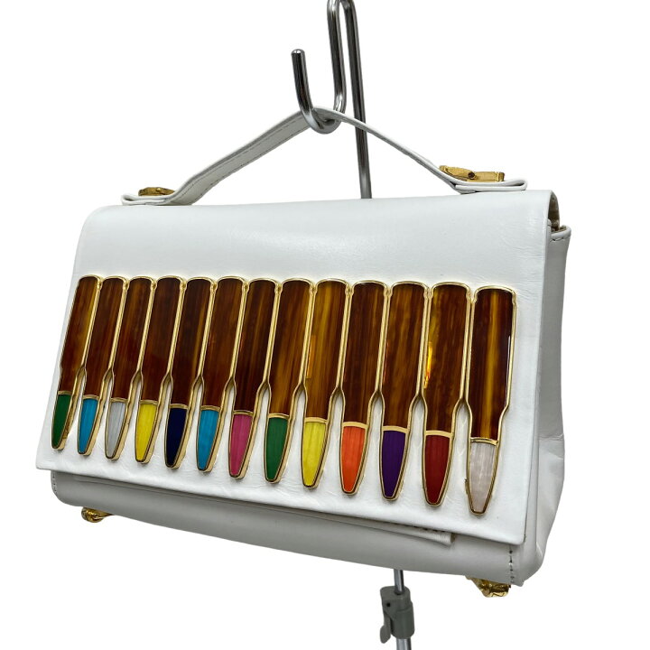 楽天市場】【中古】hazama 弾願奏填のレザーショルダーバッグ ホワイト  