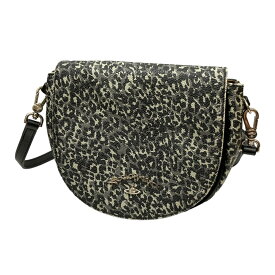 【中古】VIVIENNE WESTWOOD ANGLOMANIA「SHOULDER BAG LEOPARD」レオパード柄ショルダーバッグ ブラック×ホワイト【価格見直し】