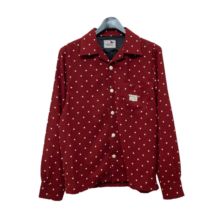 楽天市場】【中古】GANGSTERVILLE ドットオープンカラーシャツ レッド 