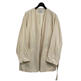 【中古】08sircus2022SS 「Co Li ratine collarless jacket」 ノーカラージャケット アイボリー サイズ：5【価格見直し】