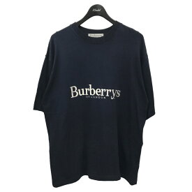 【中古】Burberry’sロゴ刺繍 クルーネックTシャツ ネイビー サイズ：M【価格見直し】