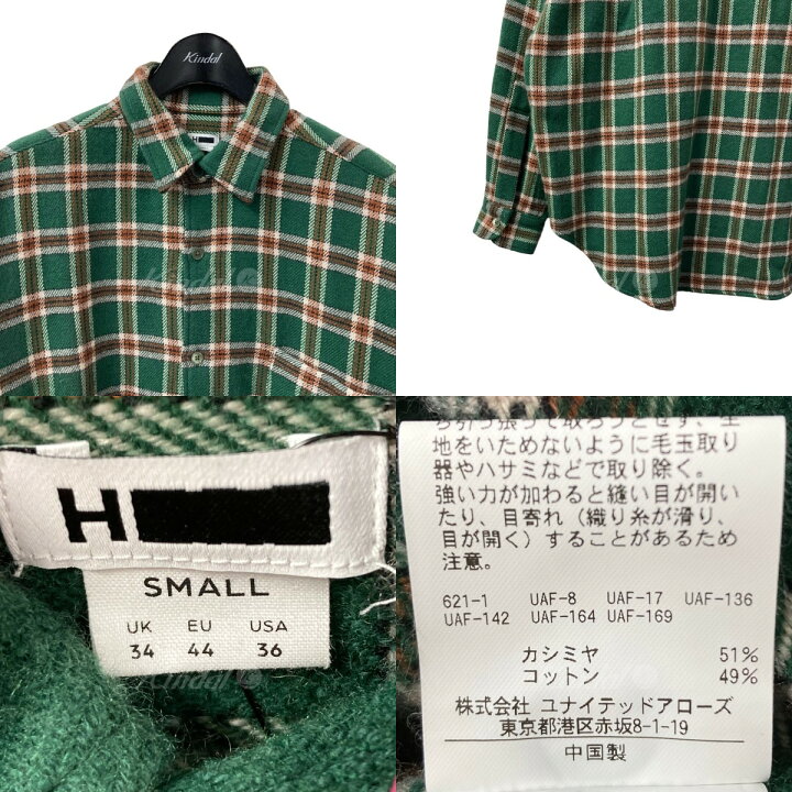 楽天市場】【中古】H BEAUTY＆YOUTH カシミヤ混チェックシャツ 