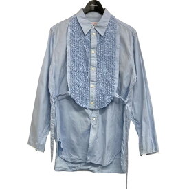 【中古】MASU「LAYERED FRILL SHIRTS」 フリルデザインレギュラーカラーシャツ サックスブルー サイズ：44【価格見直し】