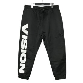 【中古】WIND AND SEA×VISION STREET WEARLOGO PANTS ロゴ イージーパンツ WDS-C-VISIN-23-Q4-PT-02 ブラック サイズ：L【価格見直し】