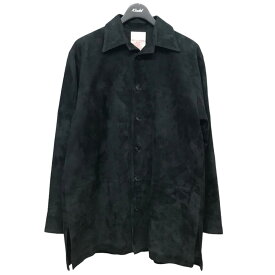 【中古】NICENESS2021AW「CHAPPO」スウェードシャツ ブラック サイズ：M【価格見直し】
