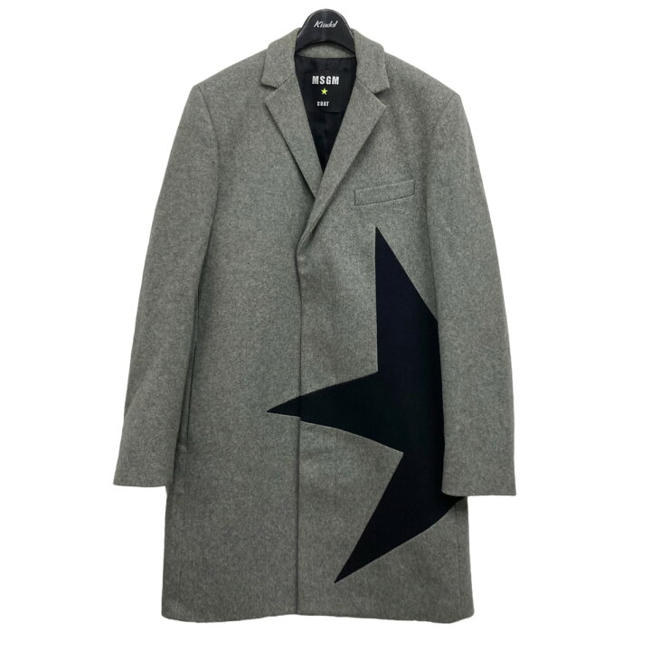 楽天市場】【中古】MSGM スター柄チェスターコート グレー サイズ：46  