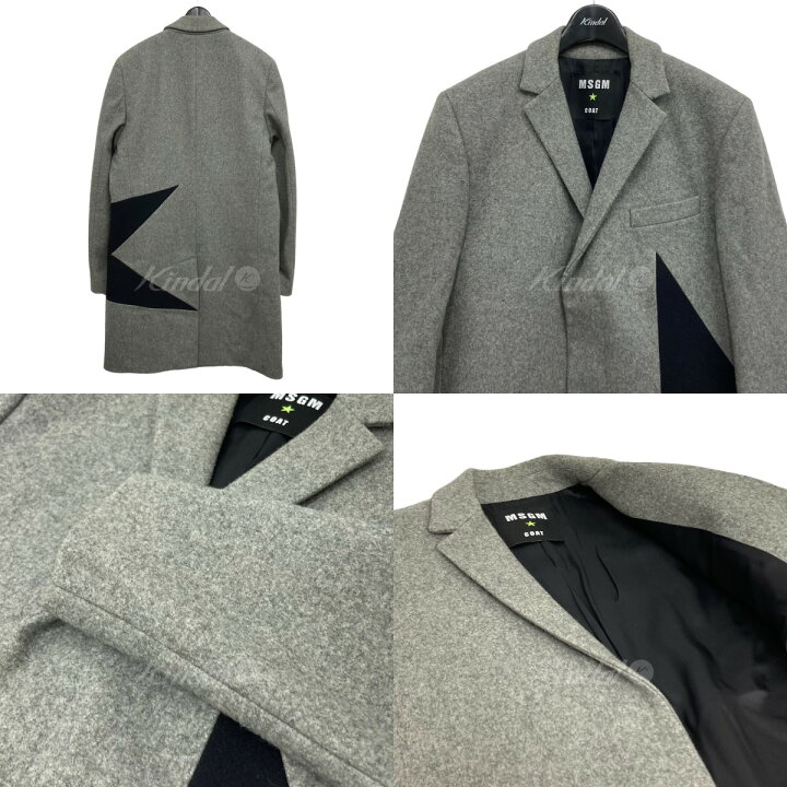 楽天市場】【中古】MSGM スター柄チェスターコート グレー サイズ：46 