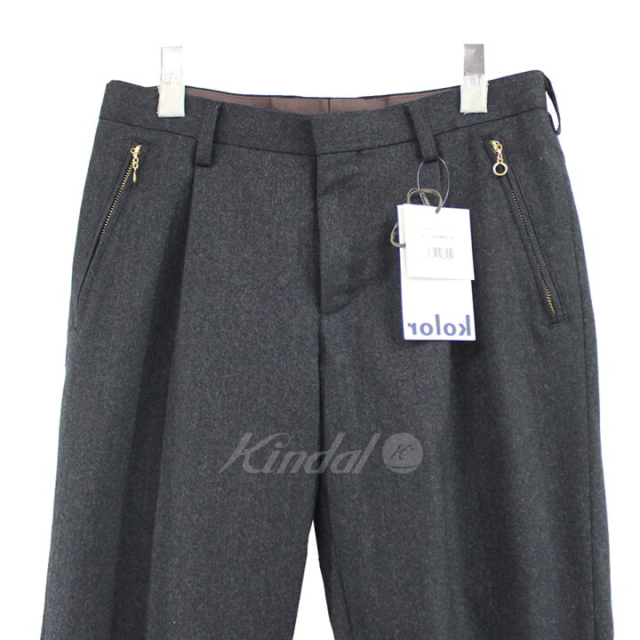 楽天市場】【中古】kolor21AW ZIPポケットテーパードパンツ D グレー 
