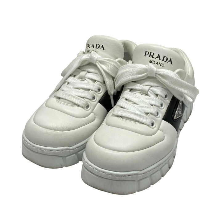 楽天市場】【中古】PRADAパデッドナッパレザースニーカー 2EE386 