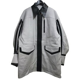 【中古】mame kurogouchi21AW 「Shadow Patched Wool Jacket」シャドーパッチウールジャケット ブラック×ライトグレー サイズ：1【価格見直し】